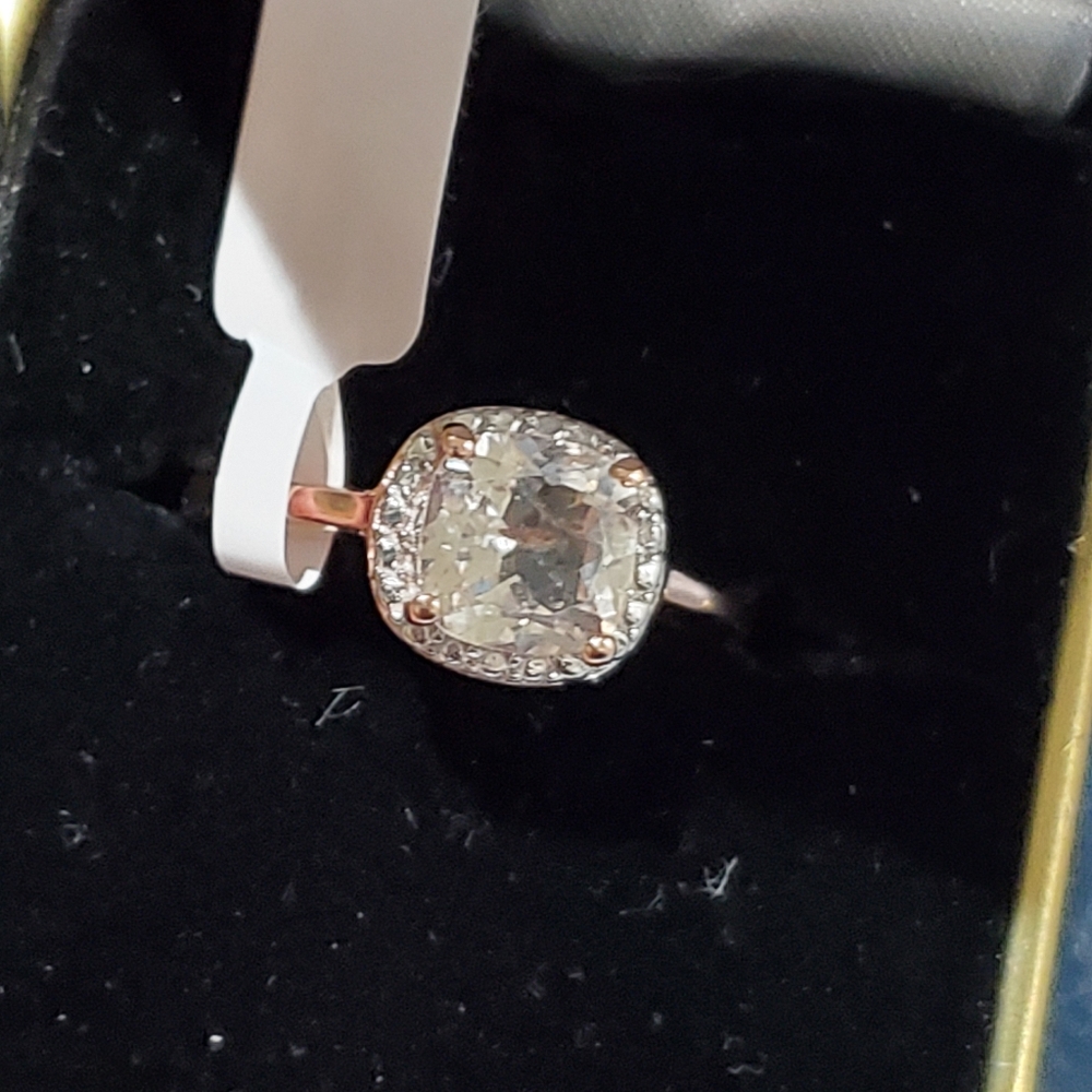 New Morganite CZ sterling silver ring